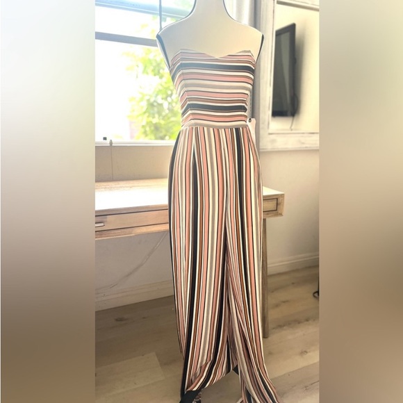Nordstrom Leith Strapless Striped Pantsuit M - Picture 12 of 12